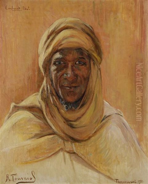 Portrait De Paul Embarek, Pere De Foucauld Oil Painting by Rene Tourniol