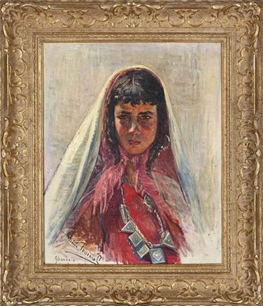 Portrait Of A Young Woman, Ghardaia Oil Painting by Rene Tourniol