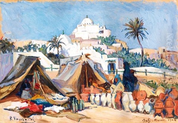 Marchand De Poteries A Sale, Maroc by Rene Tourniol