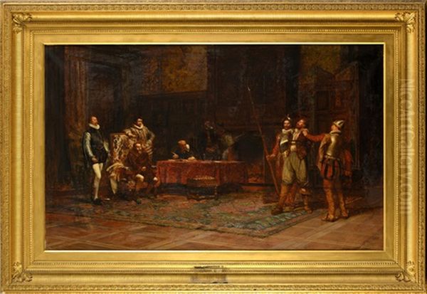 Guy Fawkes Devant Jacques Ier D'angleterre Oil Painting by Alfred Holst Tourrier