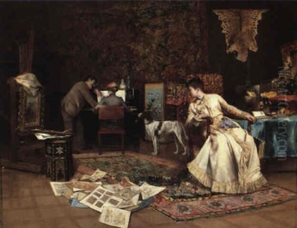 The Artist's Studio Oil Painting by Armand Francois Toussaint