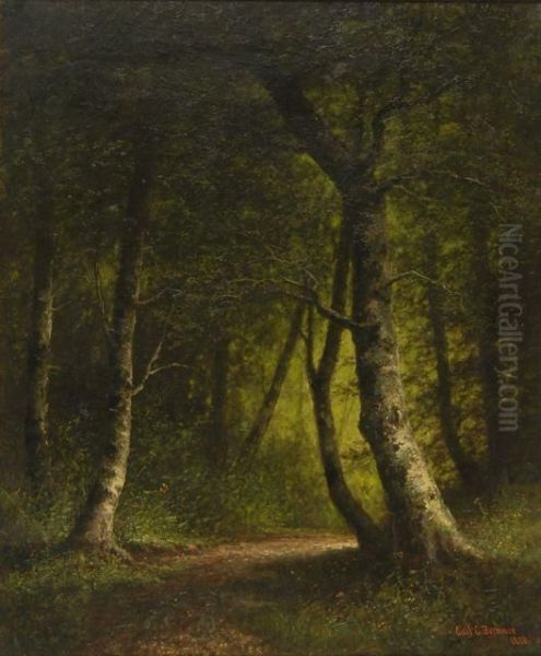 Spring Path Oil Painting by Carl Christian Brenner