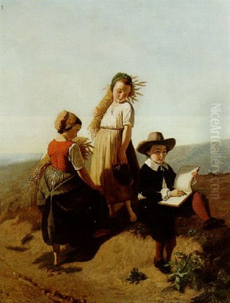 The Young Scholar Oil Painting by Pierre Joseph Toussaint