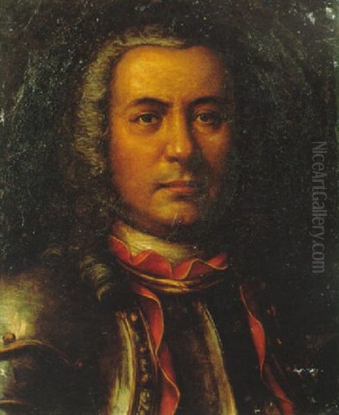 Portrait Of A Gentleman Wearing Armour Oil Painting by Miguel Alonso De Tovar