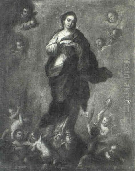 The Assumption Of The Virgin Mary Oil Painting by Miguel Alonso De Tovar