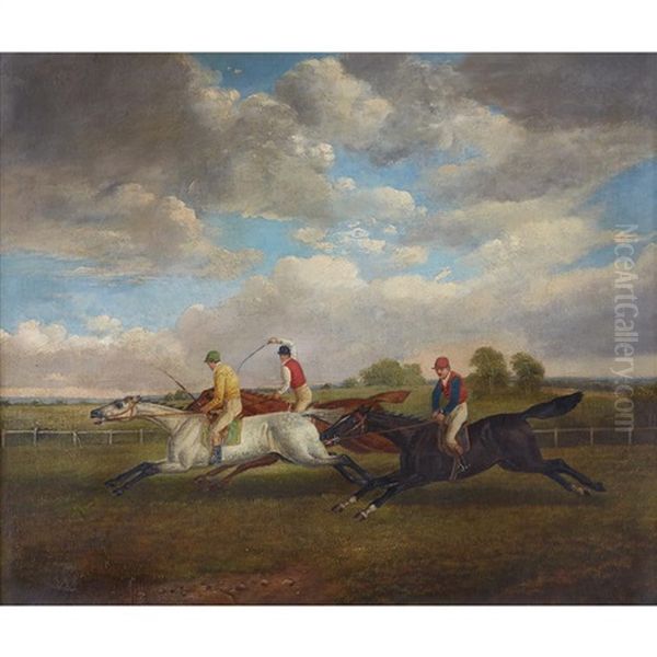 Liverpool Maghull Races Oil Painting by Charles Towne