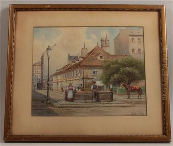 Vienna Oil Painting by Franz Brenner