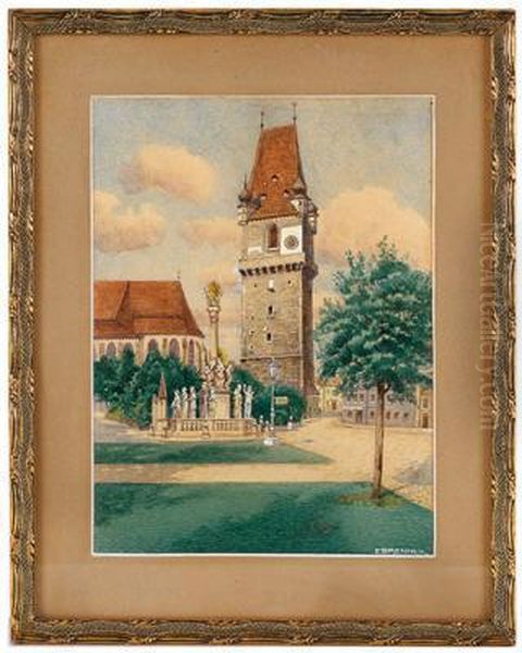 Perchtoldsdorf Oil Painting by Franz Brenner