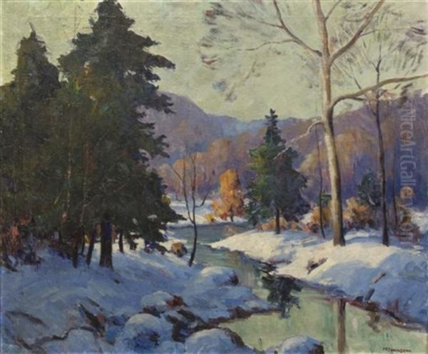 Winter Stream Oil Painting by Harry Everett Townsend