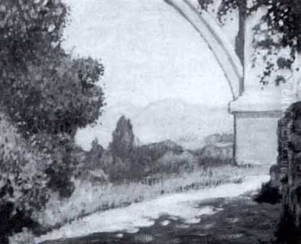 Landscape By An Archway by Charles Pickering Townsley