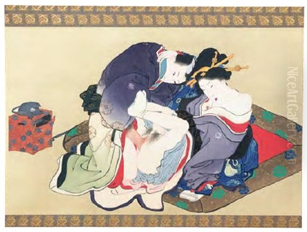 Shunsho Higi-zu Oil Painting by Utagawa Toyoshige (Toyokuni II)