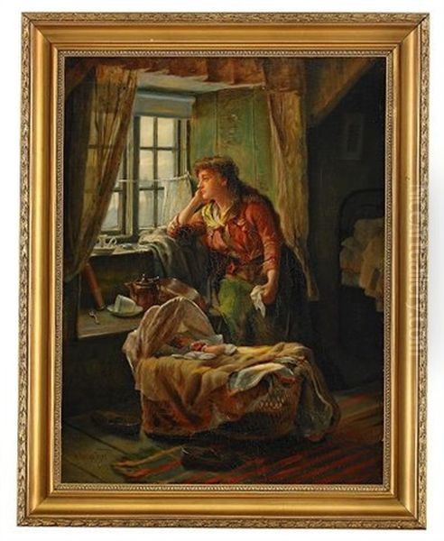 Interior Med Moder Och Barn Oil Painting by Henry Edward Spernon Tozer