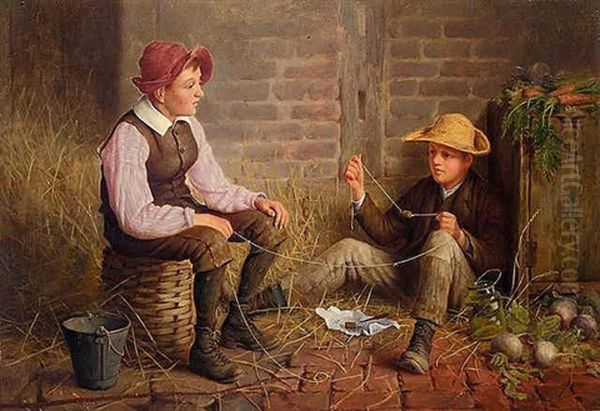 The Young Anglers Oil Painting by Henry Edward Spernon Tozer