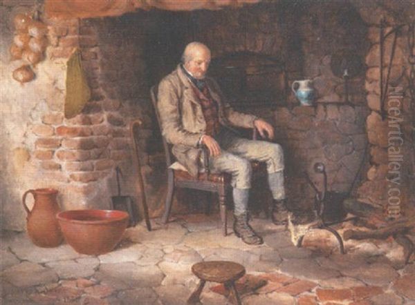 At The Hearth Oil Painting by Henry Edward Spernon Tozer