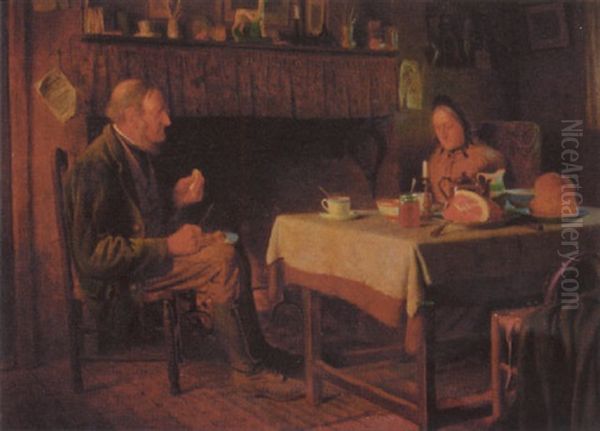 The Evening Meal Oil Painting by Henry Edward Spernon Tozer