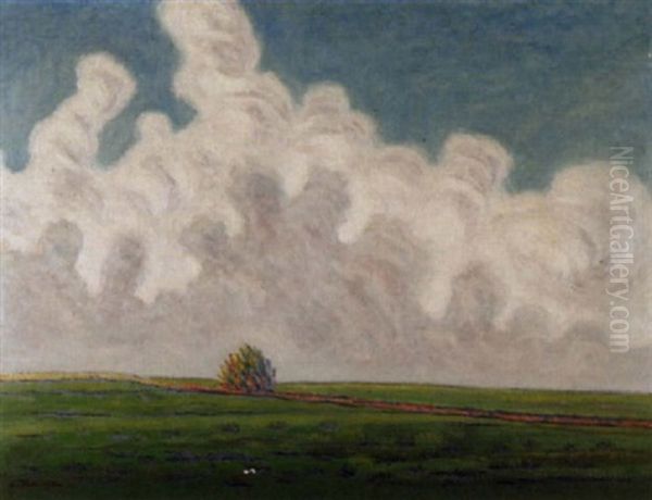 Landschaft Bei Lullier Oil Painting by Albert Trachsel