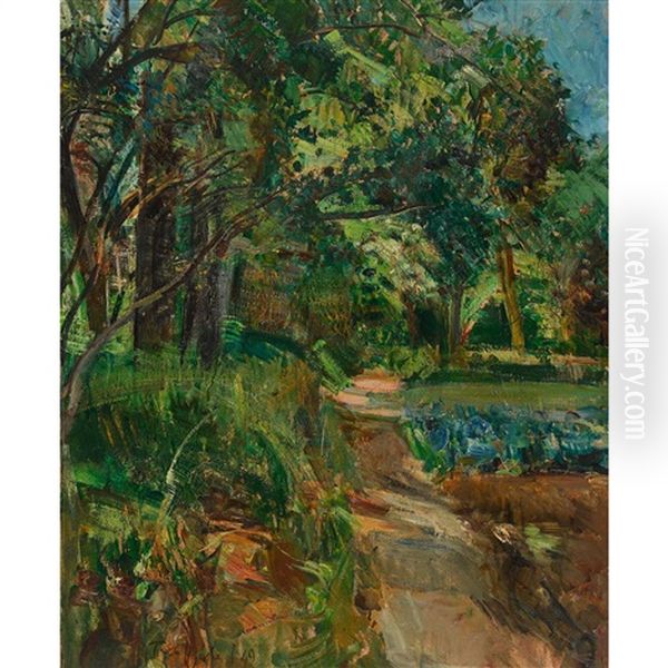 Parklandschaft Mit Weg Oil Painting by Friedrich Traffelet