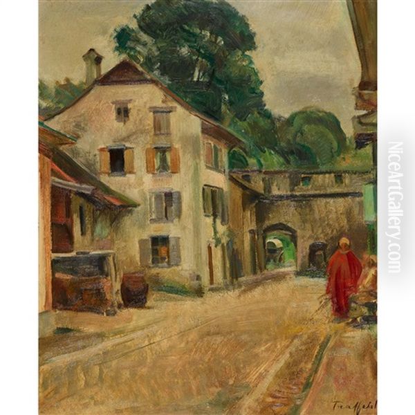 Strassenzug Mit Spahis Oil Painting by Friedrich Traffelet