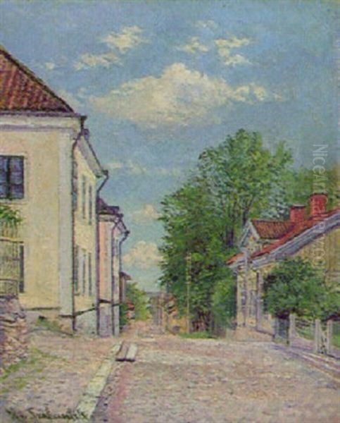 Gata, Gamla Askersund Oil Painting by Hjalmar Trafvenfeldt