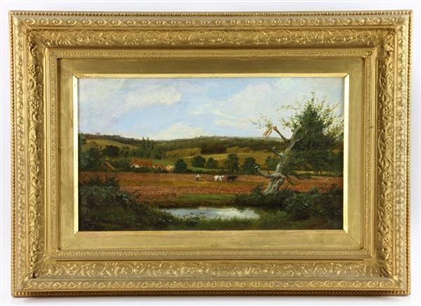 Farm Scene Oil Painting by Francis M. Trappes