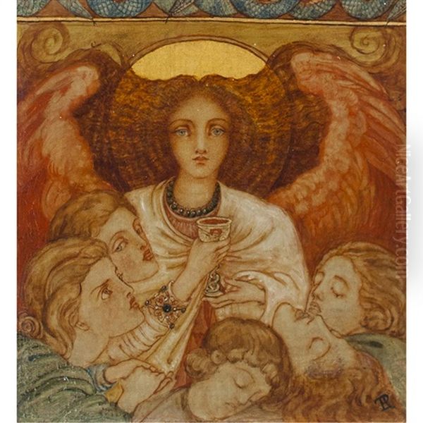 Angelus De Sommie Oil Painting by Phoebe Anna Traquair