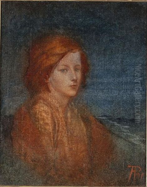 Portrait Of A Girl Oil Painting by Phoebe Anna Traquair