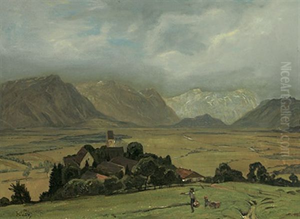 Werdenfelser Land Oil Painting by Gustav Traub