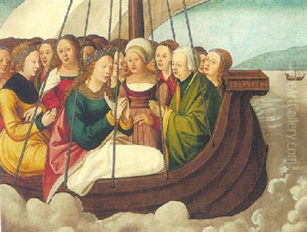 Saint Ursula And The Eleven Thousands Virgins At Sea Oil Painting by Wolf Traut