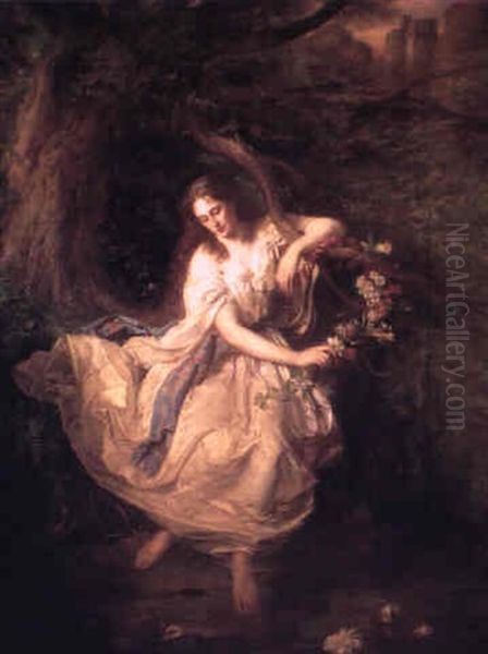 Ophelia Oil Painting by Wilhelm Trautschold