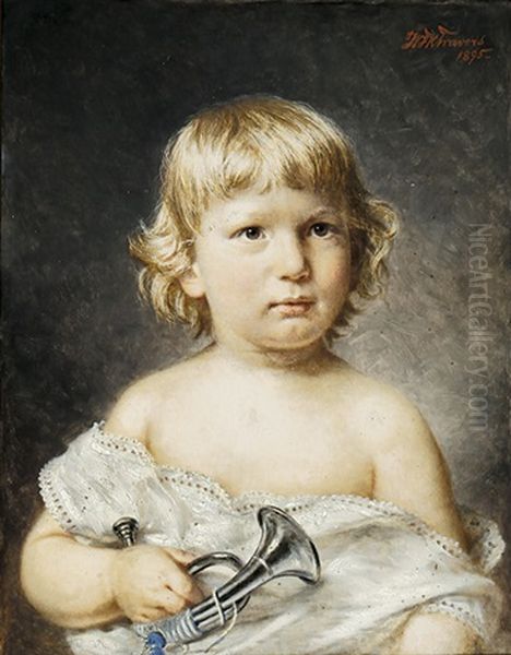 Kinderbildnis Oil Painting by Willem Karl Frederik Travers