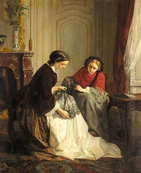 The Lace Makers by Jean-Baptiste Jules Trayer