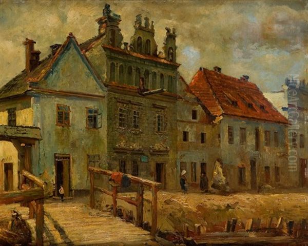 Landscape From Kazimierz Dolny Oil Painting by Maurycy Trebacz