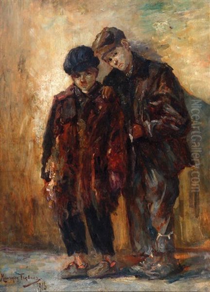 Children Oil Painting by Maurycy Trebacz