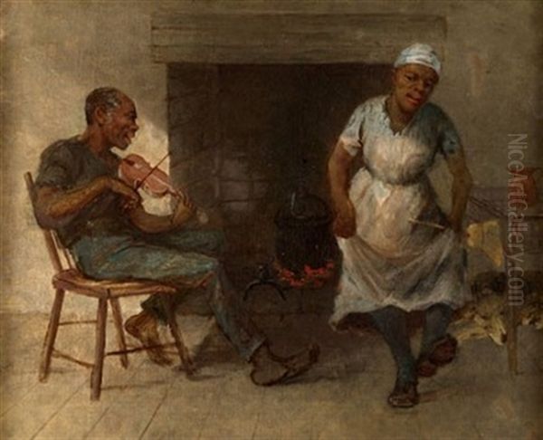 Black Musician Oil Painting by William Brooke Thomas Trego