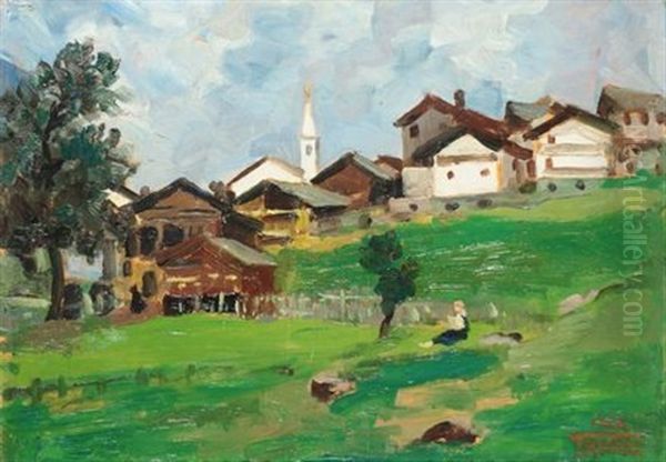 Paesaggio Montano Oil Painting by Severino Tremator