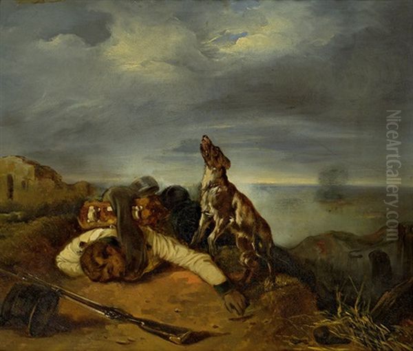 Toter Krieger Am Schlachtfeld Oil Painting by Johann Friedrich Treml