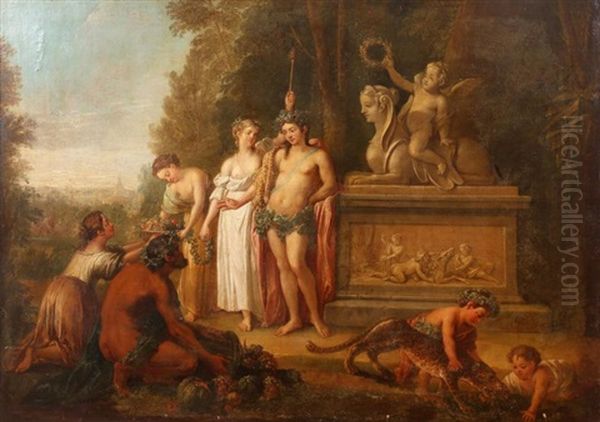 Hommage A Bacchus Oil Painting by Pierre Charles Tremolieres