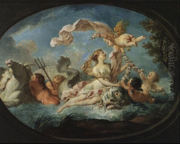 Le Triomphe De Galatee Dans Un Encadrement Simule by Pierre Charles Tremolieres