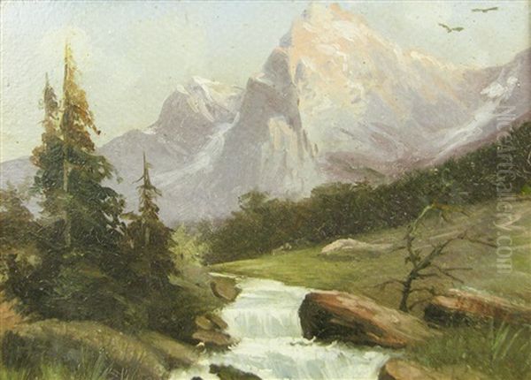 Oltului River Oil Painting by Henri Trenk