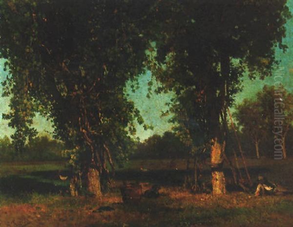 Resting Under A Tree During Harvesting Oil Painting by Gerolamo Trenti