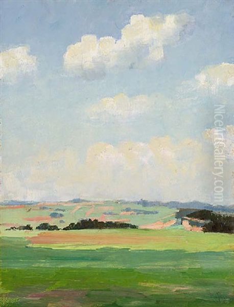 Oberbayrische Sommerlandschaft Oil Painting by Max Tresenreiter