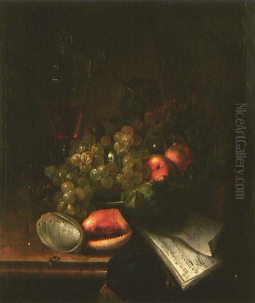 Stillleben Mit Fruchten, Muscheln Und Deckelpokal by Catharina Treu