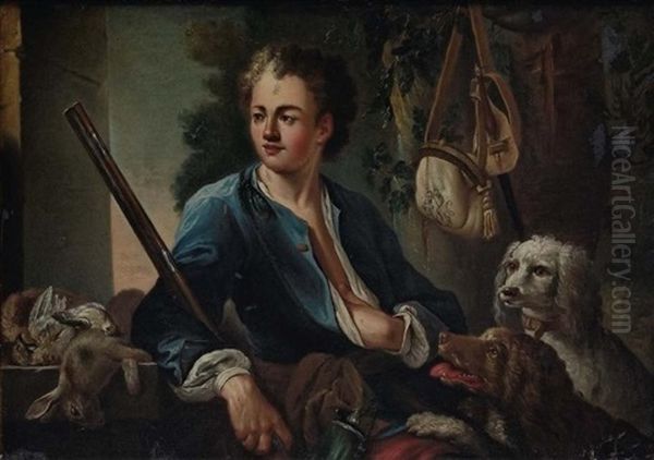 Un Jeune Chasseur Avec Ses Chiens Et Son Gibier by Nicolaus Treu