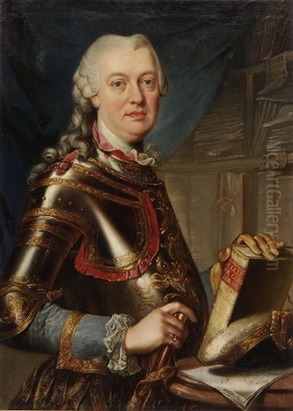 Portrat Jost Ignaz Pfyffer, Kommandant Der Papstlichen Schweizergarde Oil Painting by Nicolaus Treu