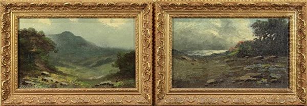 California Coast And Hills In The Clearing Oil Painting by Richard de Treville