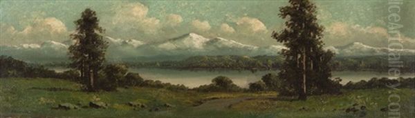 Lake In The Sierra Foothills Oil Painting by Richard de Treville