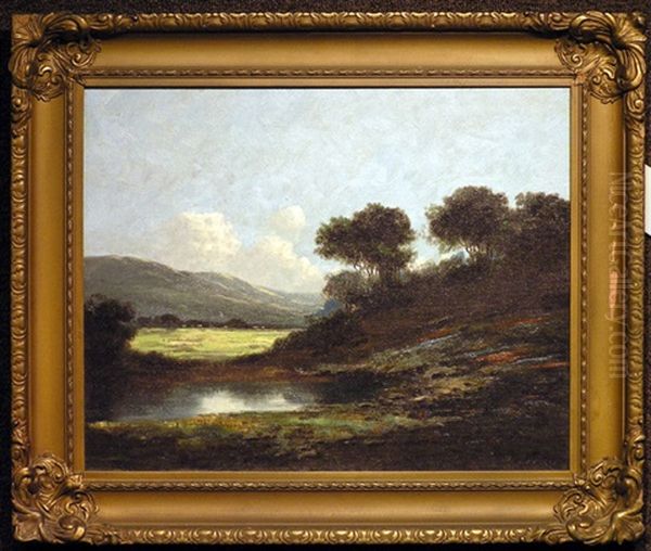 Oaks By The Lake Oil Painting by Richard de Treville