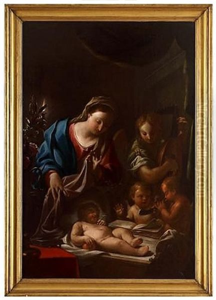 Madonna With Jesus Child And Angels Oil Painting by Francesco Trevisani