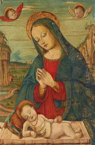 Madonna And Child Oil Painting by Girolamo da Treviso the Elder