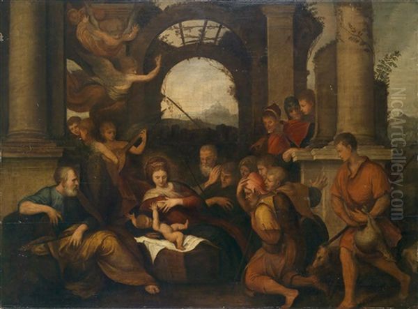 Die Anbetung Der Hirten Oil Painting by Girolamo da Treviso the Elder